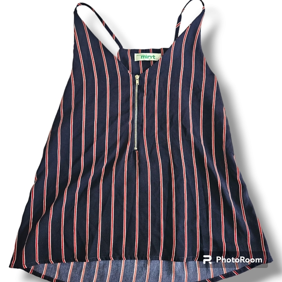 Mint | Pre Loved Singlet in Navy and red Stripe | Size 6 - Picture 5 of 6